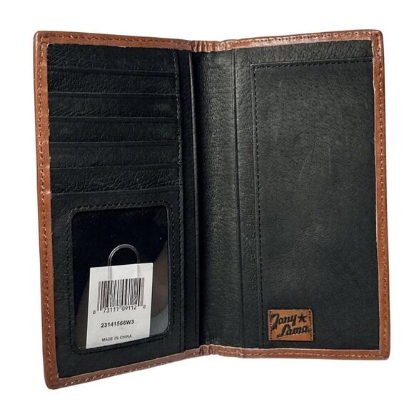 Tony Lama Rodeo Wallet RFID Genuine Leather Western Aztec Bifold NEW IN BOX - Picture 6 of 8